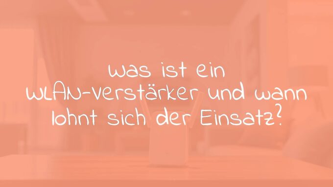 A modern home with a Wi-Fi repeater device placed on a table, extending signal waves into a distant room, realistic style.