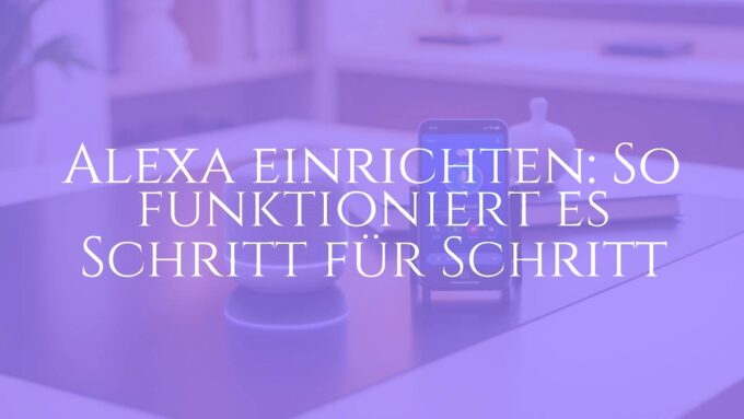 Amazon Echo Dot on a modern table, smartphone with Alexa app nearby, cozy home setting, warm lighting, realistic.